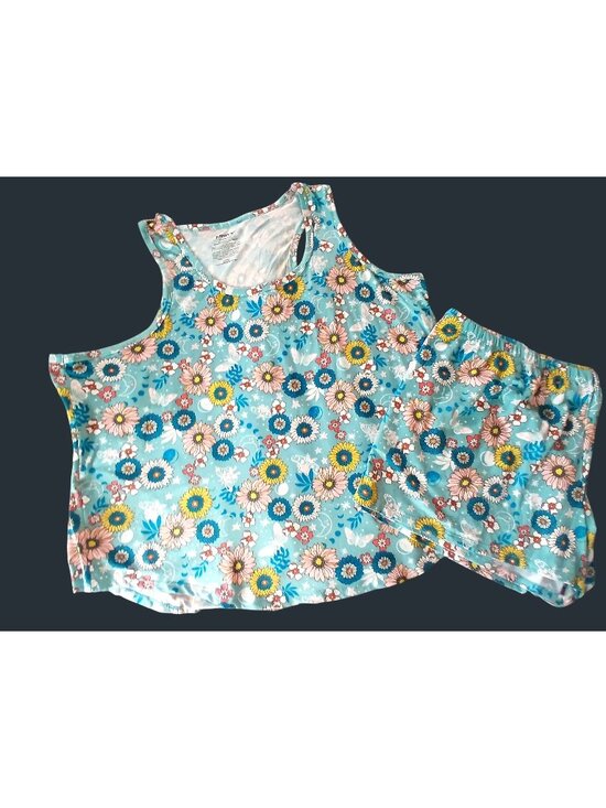 Joyspun Other - Joyspun PJs Plus Size Floral Pajama Set 3X Tank Top Shorts Recycled Poly Pockets